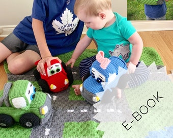 CROCHET PATTERN EBOOK: Vroomies Playset / Amigurumi / Toy Car / Toy Truck / Crochet Toys / Playmat / Crochet