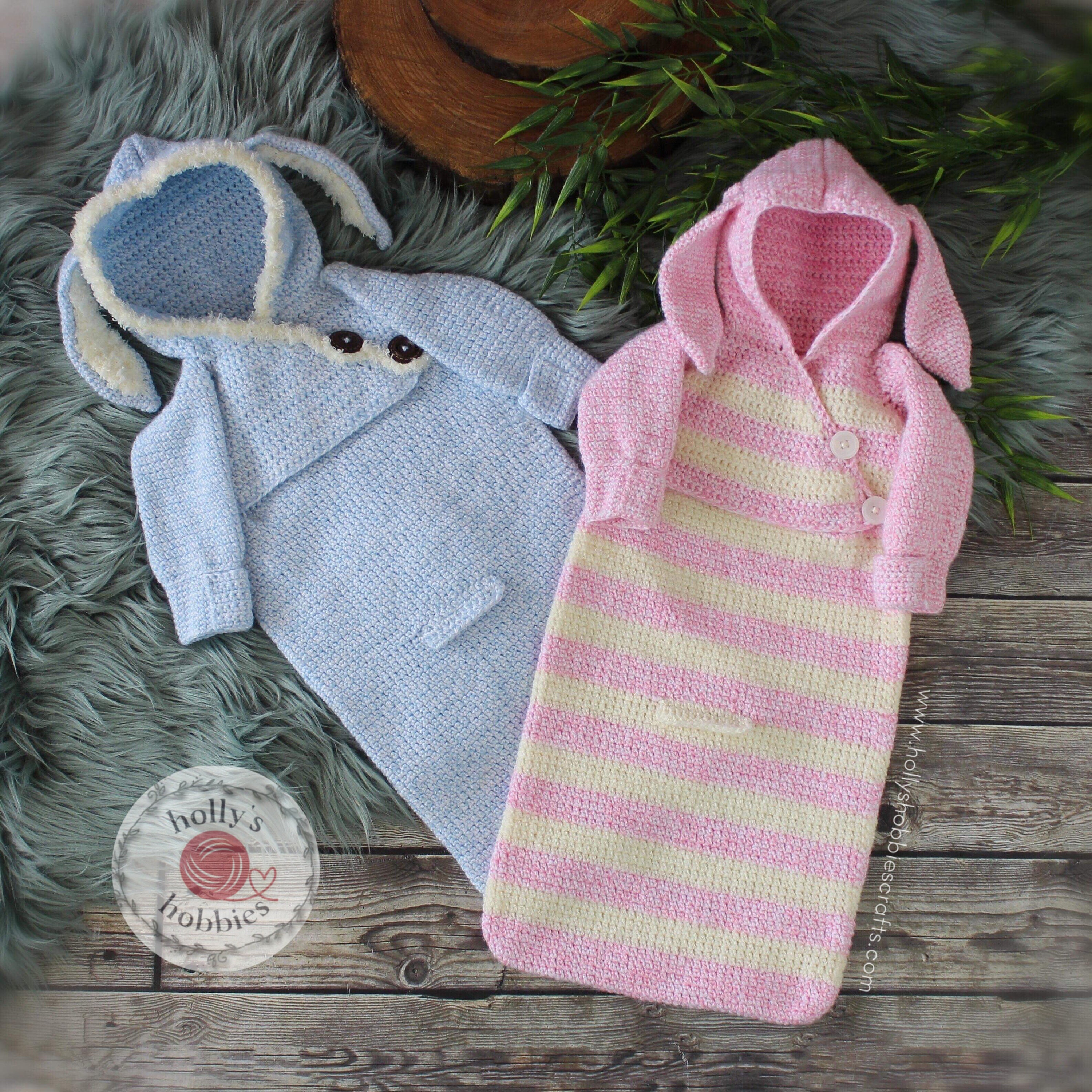 Crochet baby bunting for car seat discount