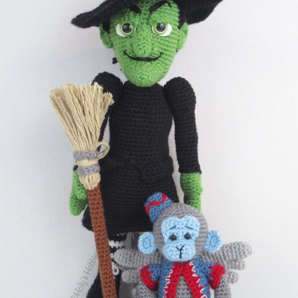 CROCHET PATTERN: Wonderful World of Oz Wicked Witch & Flying Monkey / Wizard of Oz / Halloween Witch / Halloween Doll