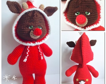 CROCHET PATTERN: PJ Pals Rudy Reindeer Amigurumi