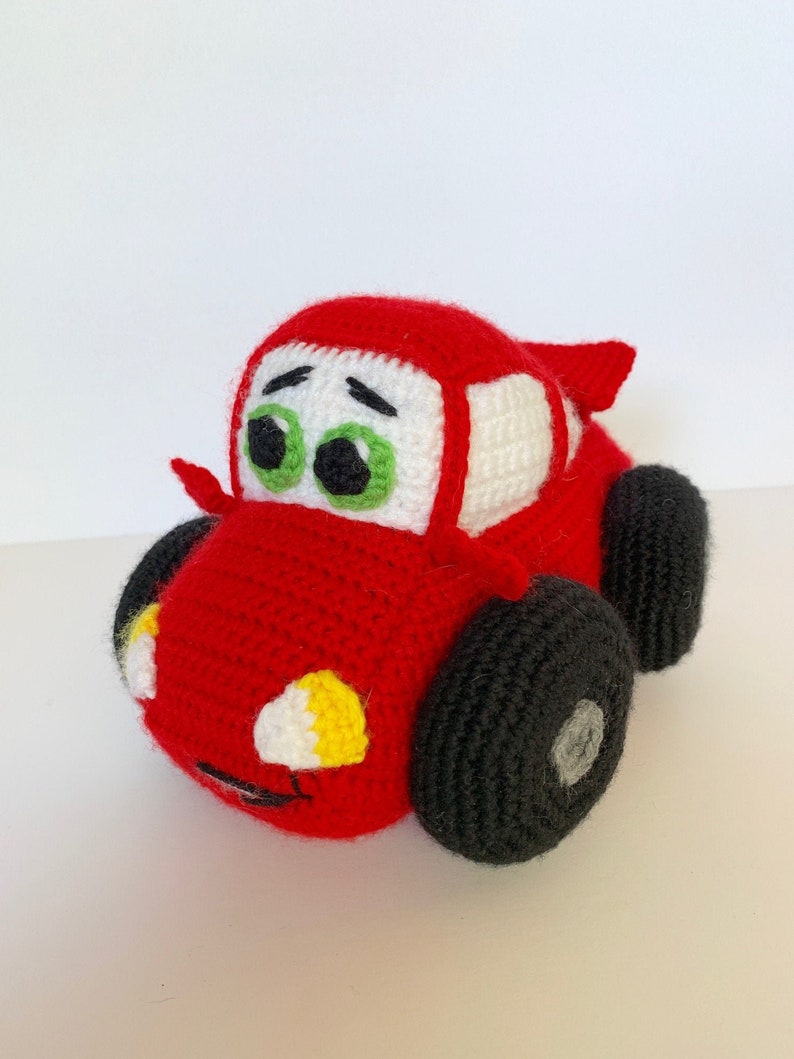 CROCHET PATTERN: Flash the Race Car / Amigurumi / Stuffed Car / Toy Car / Crochet Tutorial image 1