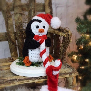 CROCHET PATTERN: Penguin Christmas Stocking Hanger