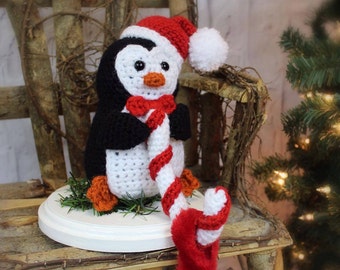 CROCHET PATTERN: Penguin Christmas Stocking Hanger