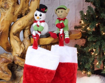 CROCHET PATTERN: Snowman Christmas Stocking Hanger