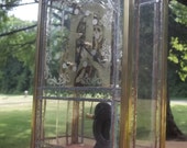 Ansonia Stained Glass Mantel Clock