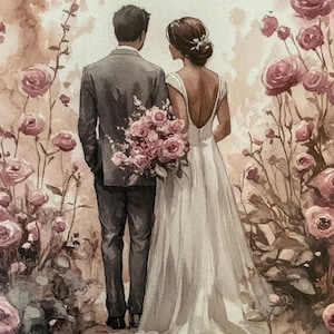 1 x roze tuin trouwpapier - album net getrouwd - scrapbooking - kaarten maken - collage - rommeldagboek - knutselsets papier.