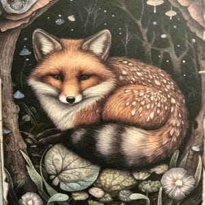 1 x Moon Light Fox Paper - Junk Journal - Scrapbooking -Card Making -Collage Paper - Paper Craft.