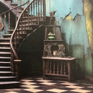 1 x Halloween House Staircase Paper - Junk Journal - Paper Craft - Scrapbooking - Card Making - Collage.