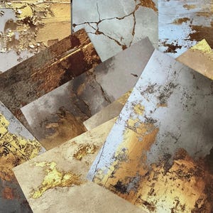 12 x Golden Touch Papiere - Junk Journal - Ephemera Scrapbooking - Kartenherstellung - Collage - Papierbastelsets.