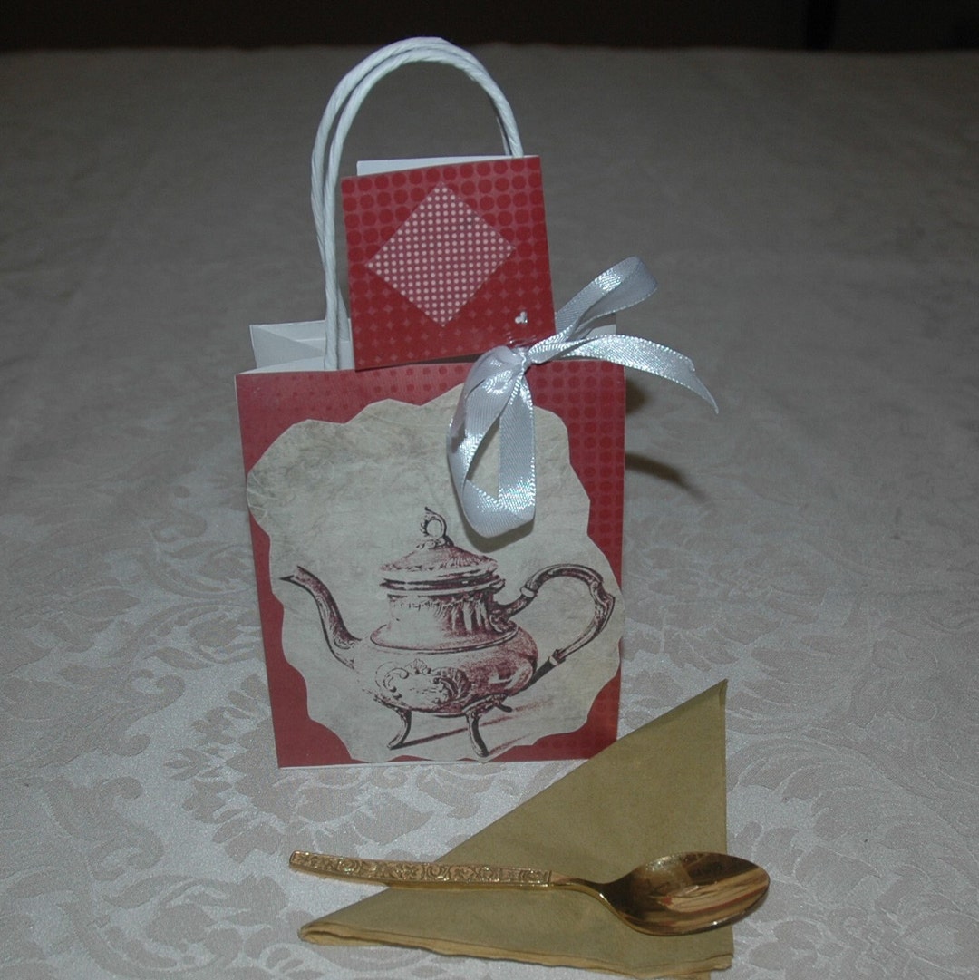 Vintage Teapot Gift Bags Pack, for Birthday, Wedding, Baby Shower