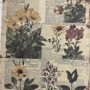 1 x Carta vegetale effetto consumato - Junk Journal - Scrapbooking - Creazione di biglietti - Collage di effimeri - Lavori di carta.