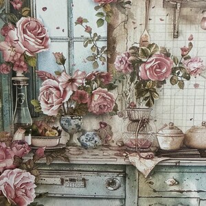 1 x Countryside Kitchen Paper -Junk Journal -Scrapbooking- Card Making -Collage Paper - Ephemera Paper Craft.