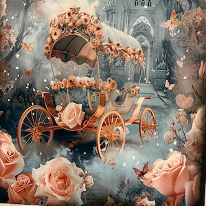 1 x papier pour carrosse de mariage - journal indésirable - scrapbooking - fabrication de cartes - papier pour collage - créations en papier.