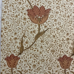 1 x papier brun William Morris Art nouveau - journal indésirable - scrapbooking - fabrication de cartes - papier collage - créations artisanales en papier.