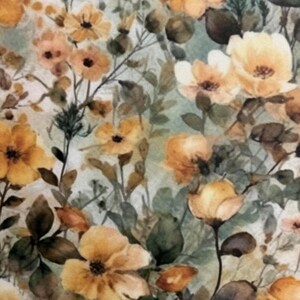 6 papéis de flores silvestres amarelas - diário de sucata - scrapbooking - fabricação de cartões - colagem - kits de artesanato em papel.