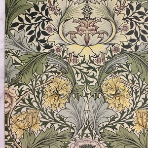 1 x papier vert William Morris Art nouveau - journal indésirable - scrapbooking - fabrication de cartes - papier pour collage - créations en papier.