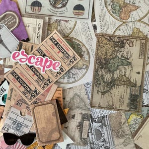 100 x Reise Urlaub Flucht Papiere – Junk Journal – Papier Handwerk Kit – Urlaub Scraps – Scrapbooking Karte Herstellung Collage.