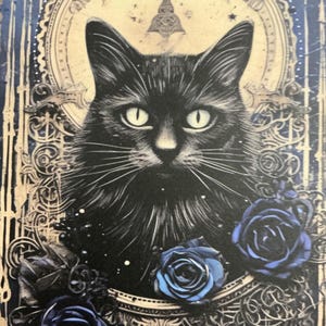 1 x Halloween Black Cat Paper - Junk Journal - Paper Craft - Scrapbooking - Card Making - Collage.