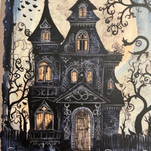 1 x Halloween House Paper - Junk Journal - Paper Craft - Scrapbooking - Card Making - Collage.