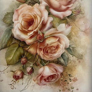 1 x Papel para buquê de rosas cor de rosa - Diário de sucata - Álbum de recortes - Criação de cartões - Colagem de itens efêmeros - Artesanato em papel.