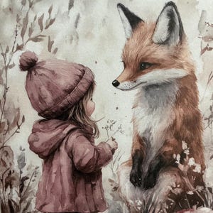 1 x Märchen Fuchs Papier - Junk Journal - Scrapbooking -Kartenherstellung -Collage Papier - Papierhandwerk.