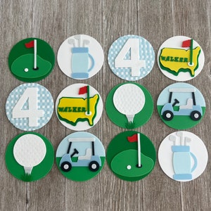 Golf Cupcake Toppers, Hole in One Cupcake Toppers, Masters Cupcake Toppers, Golf Party, Masters Birthday, Golf Baby Shower, Golf Fondant