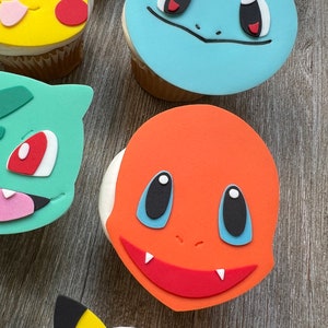 Pokemon Cupcake Toppers, Edible Cupcake Toppers, Fondant, Pokemon Party, Custom Cupcake Toppers, Pikachu, Bulbasaur, Squirtle, Charmander image 6