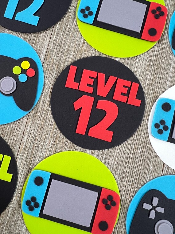 31-Piece Video Game Happy Birthday Cupcake Toppers – Gaming Party Decor, Cake Picks, Backdrop For Boys Kids - View #2