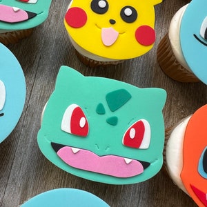 Pokemon Cupcake Toppers, Edible Cupcake Toppers, Fondant, Pokemon Party, Custom Cupcake Toppers, Pikachu, Bulbasaur, Squirtle, Charmander image 5