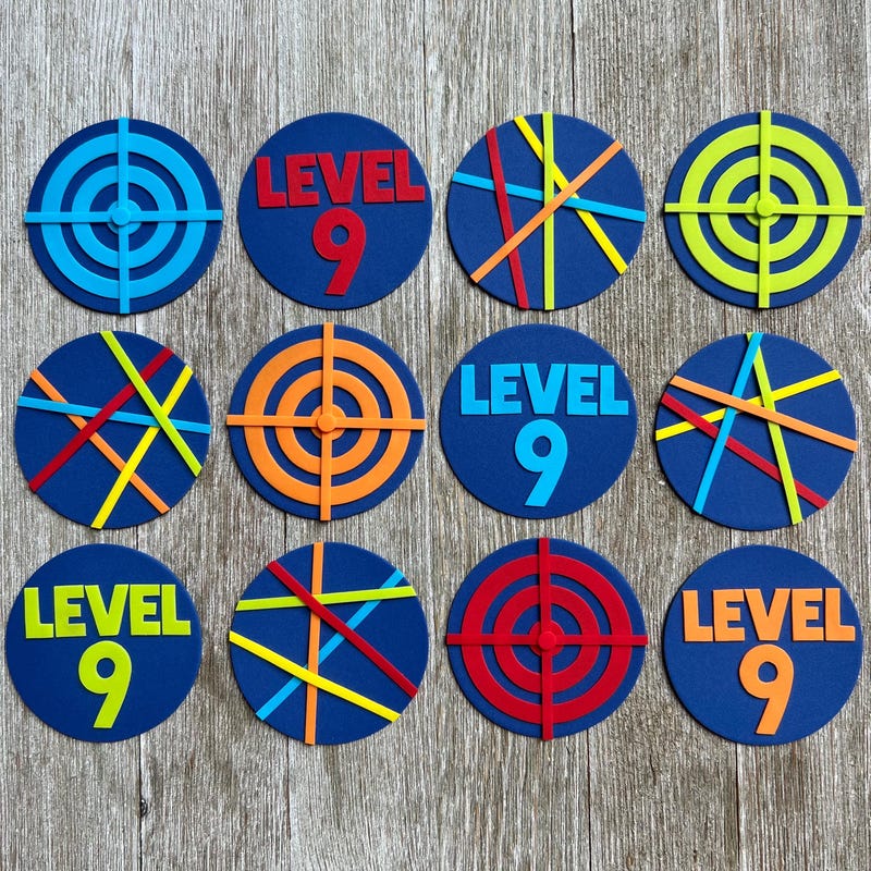 Laser Tag Cupcake Toppers - 18 Piece Gaming Party Decor With Game On Design For Birthday Celebrations