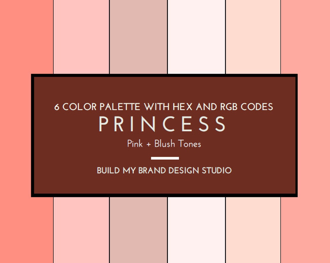 Princess 6 Color Digital Palette with HEX and RGB Codes | Etsy