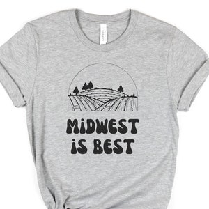 Midwest Is Best Farm Fields Short Sleeve Tee, Midwest Shirt, Women&#39;s Midwest Shirt, Midwest Gifts, Midwest Tee, Midwest Graphic Tee, T-Shirt