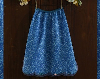 Artsy Blue purple lace trim silky taffeta half slip skirt dress 60's // Barbizon 'Petty-Penny'// 34 S SMALL