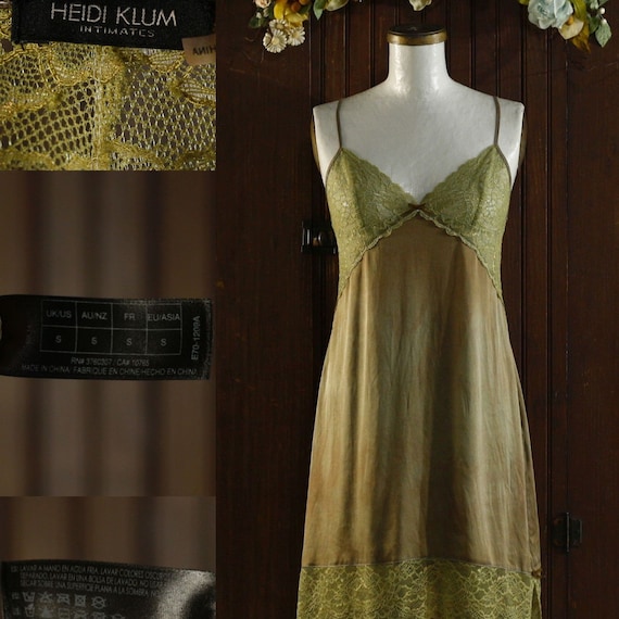 Bronze brown sheer lace silk mini lingerie chemis… - image 10