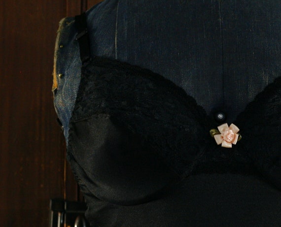 black stretchy lace trim lingerie teddy underwire… - image 7