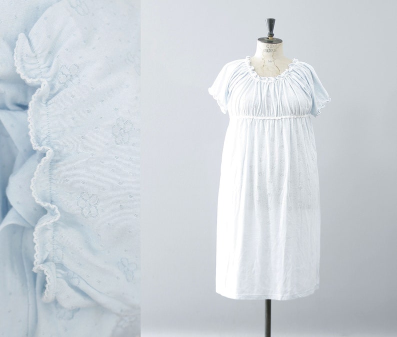 pastel blue Laurel Rose Country Woman plus size empire waist nightgown 2X