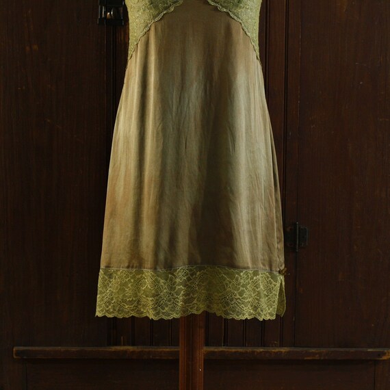 Bronze brown sheer lace silk mini lingerie chemis… - image 8