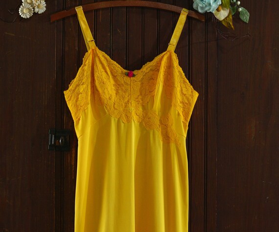 rich marigold yellow empire waist floral lace tri… - image 6