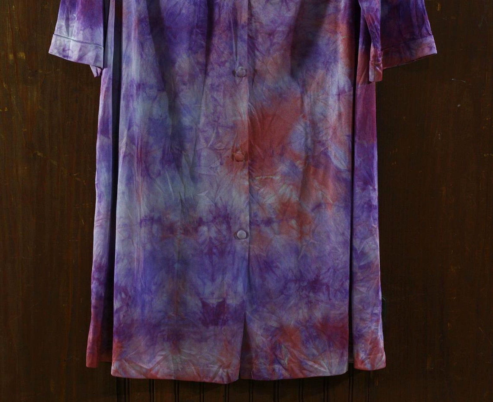 Aqua purple pink tie dye nightgown robe // S M | Etsy