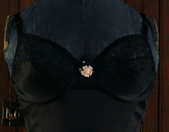 black stretchy lace trim lingerie teddy underwire… - image 5