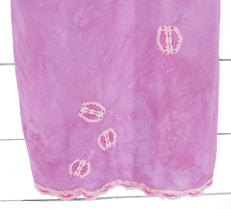 OOPS vintage 60/'s Youth Form pink cotton batiste slip dress nightgown tie dye 3436