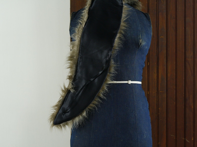 fluffy clay taupe large faux fur collar removeable detachable coat collar