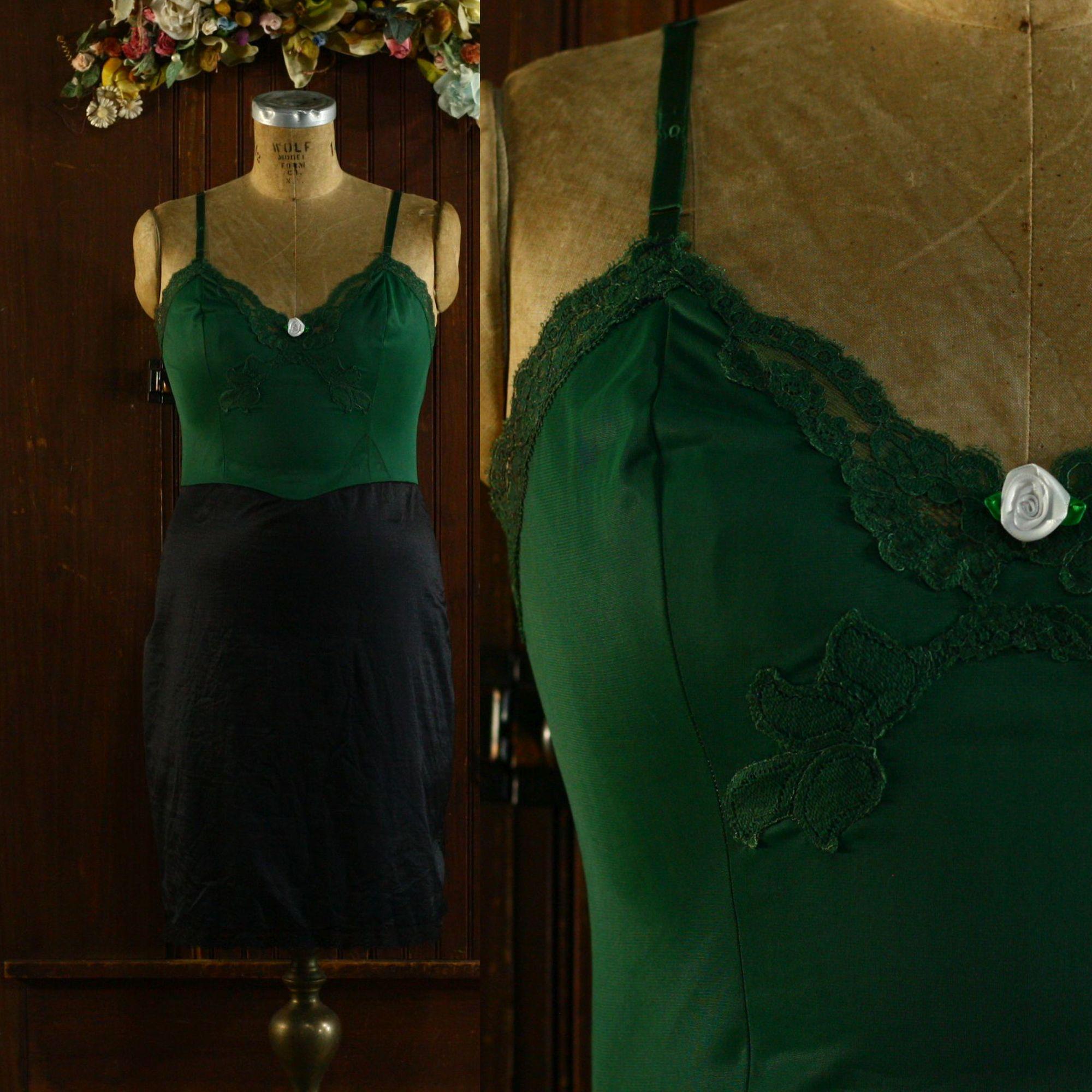Vintage Green Slip Dress
