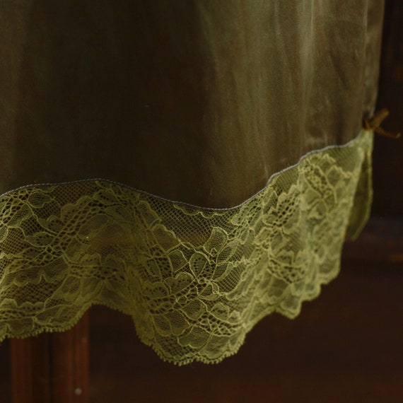 Bronze brown sheer lace silk mini lingerie chemis… - image 7