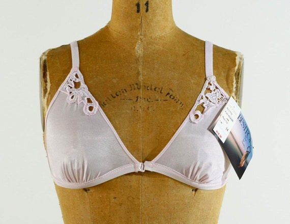 pastel pink triangle bralette 90's // minimal bra