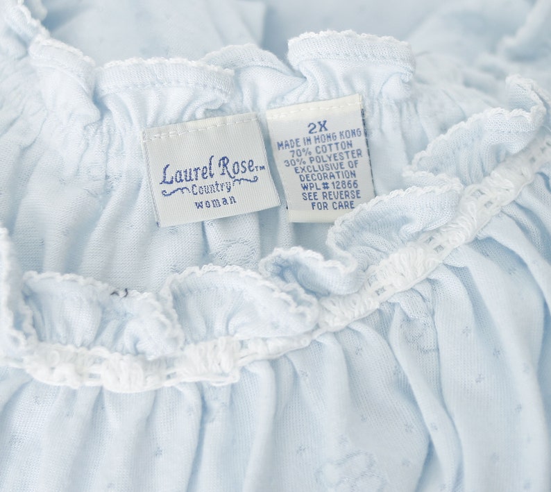 pastel blue Laurel Rose Country Woman plus size empire waist nightgown 2X