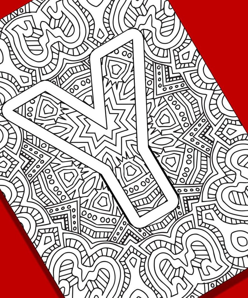 Download Alphabet Adult Coloring Pages Instant Download PDF | Etsy