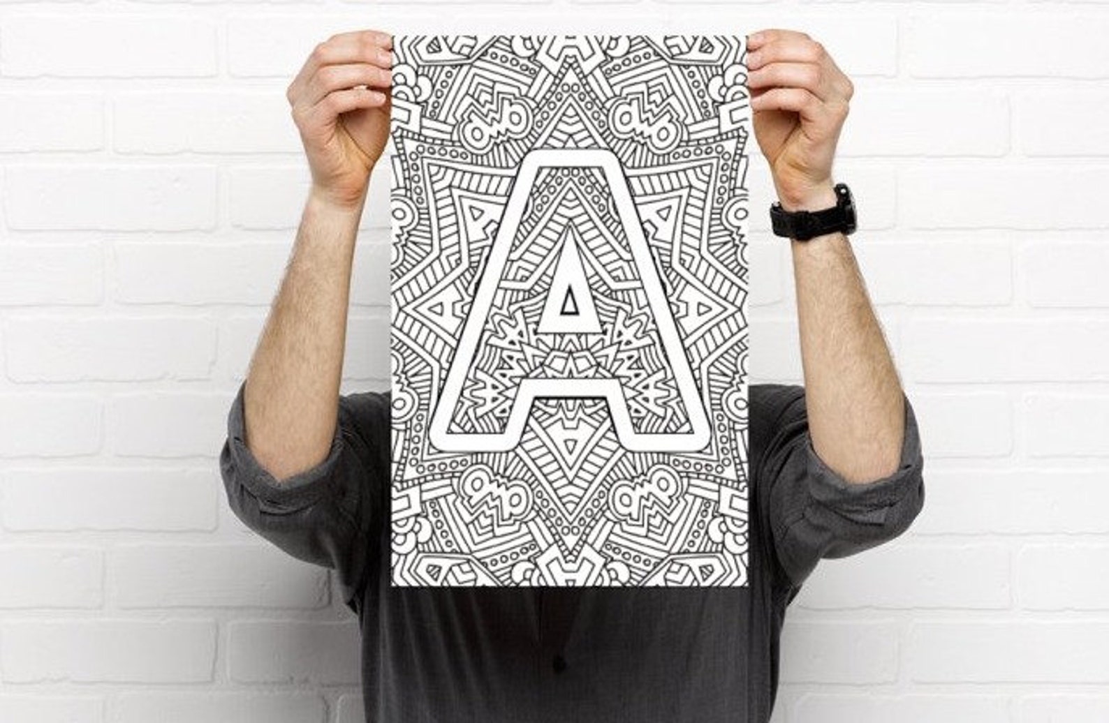 Alphabet Adult Coloring Pages - Instant Download - Letter A - Etsy