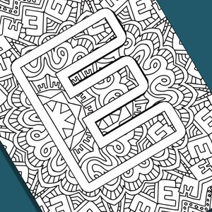 Printable Art Alphabet Adult Coloring Pages Instant Download love ...