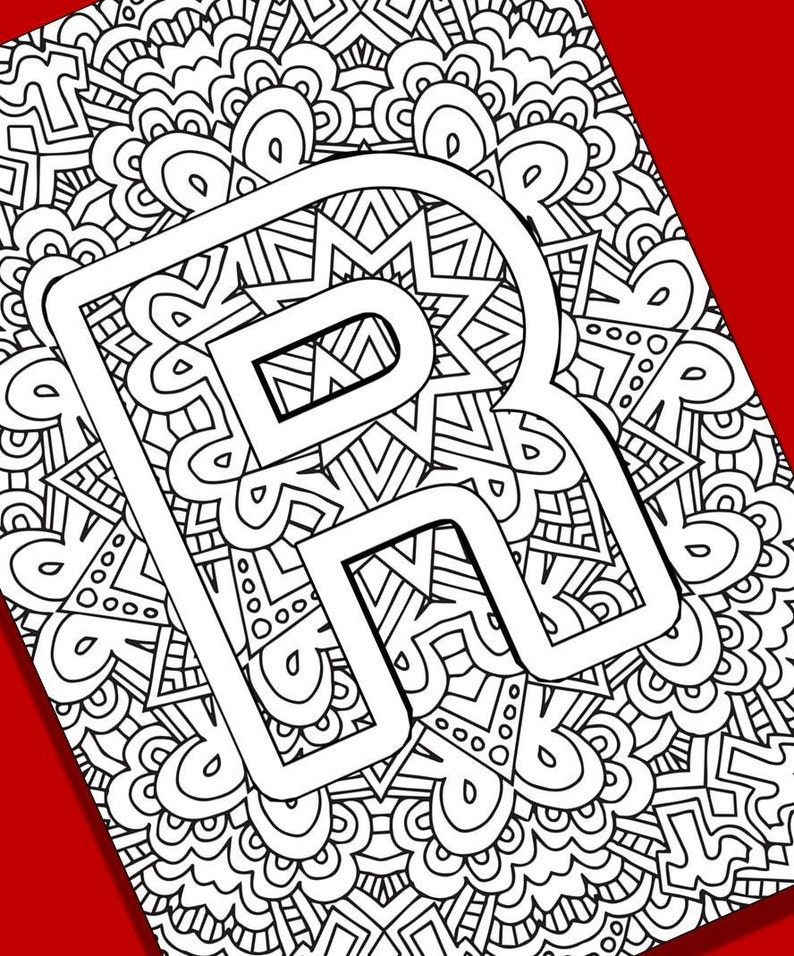 Printable Art Alphabet Adult Coloring Pages Instant Download - Etsy 日本